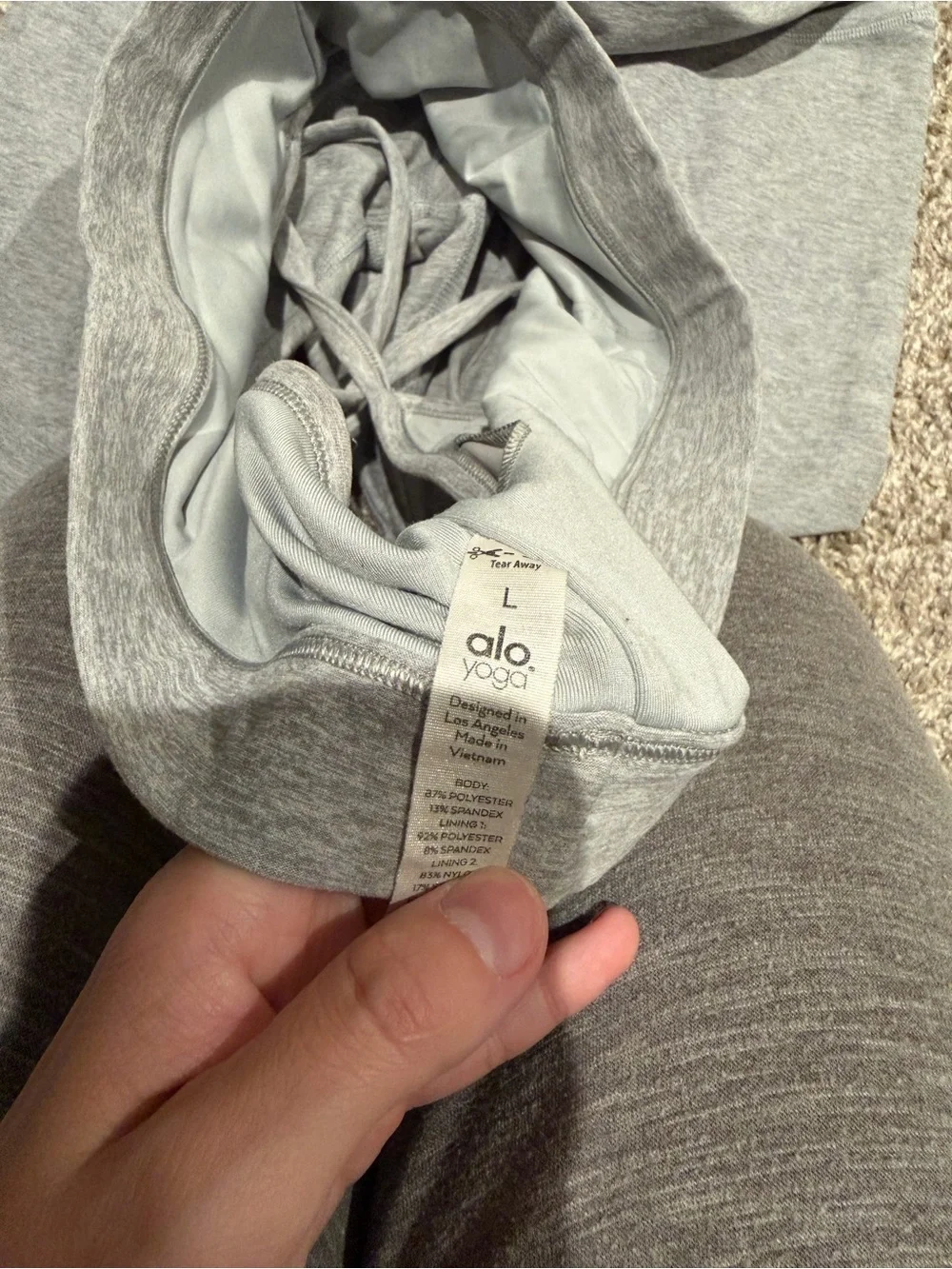 ALO Yoga Light Gray Seamless Leggings with Logo